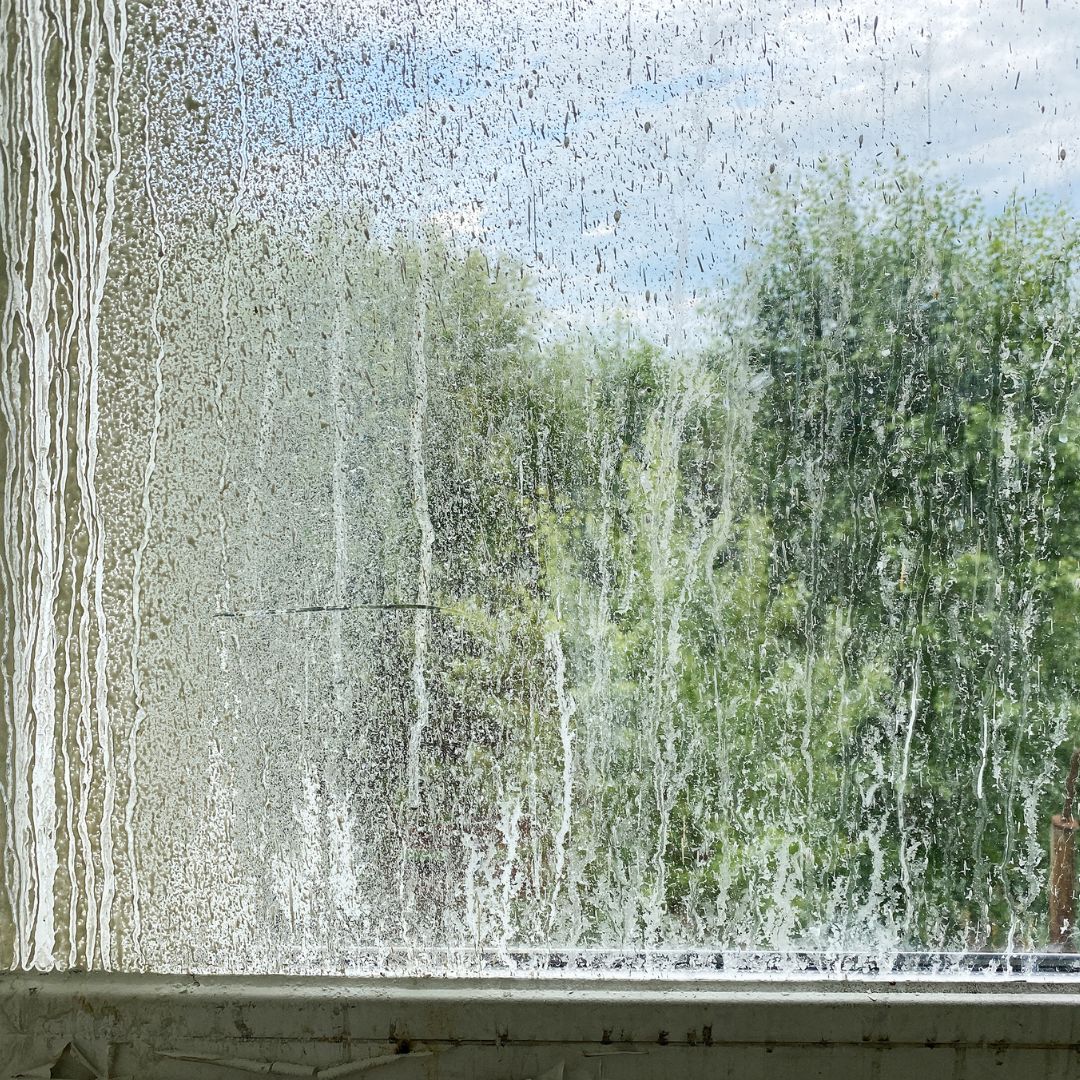 Dirty window before cleaning